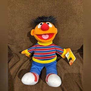 Sesame Street Ernie Plush Doll GUND 13” Striped Shirt Stuffed Toy